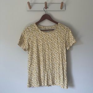 FATFACE yellow & blue butterfly print top